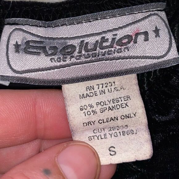 Vintage Y2K Evolution Not Revolution Black Velvet Dress - Picture 2 of 2